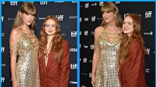 Taylor Swift Glistens In Gold With Sadie Sink At TIFF’s ‘All Too Well’ Premiere