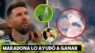 Maradona Aparece en El Cielo Para Ayudarle a Messi. Maradona se Vé En El Cielo el Día De La Final.