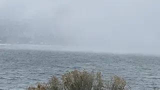 Complete drive around SNOWY Big Bear Lake, CA. Looks beautiful. March 19, 2020. Almost White Out.