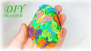Красота из подручных материалов! Декоративные Пасхальные яйца своими руками канзаши мк Beebeecraft