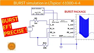 Burst EFT test simulation in LTspice! 61000-4-4 Electrical Fast Transient! EMC challenge!