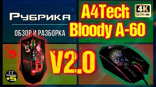 Разборка игровой мышки A4Tech Bloody A60🔊 Видео: 2 🔨  A6, A60-A7, A70