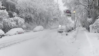 4K QUEBEC CITY WINTER SNOWSTORM/BEAUTIFUL WALKING TOUR IN A BLIZZARD/GETTING LOST #snow #beautiful