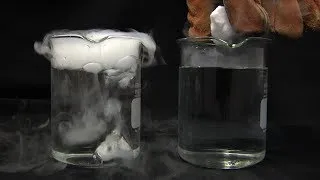 Liquid Nitrogen Cooled Dry Ice in Water!