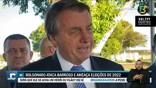 Bolsonaro volta a alegar fraude no sistema eleitoral sem provas e ataca Barroso