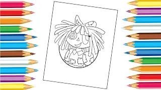 Ragata from The Amazing Digital Circus Coloring Pages | How to color Ragata