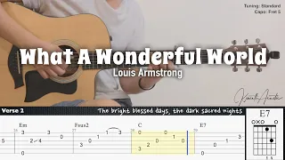 What A Wonderful World - Louis Armstrong | Fingerstyle Guitar | TAB + Chords + Lyrics