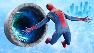 GTA 5 Spiderman • Epic Water Portal Jumps and Fails!