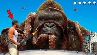 Giant KING KONG Attacked AND Destroys LOS SANTOS In GTA 5 - Kong vs Godzilla