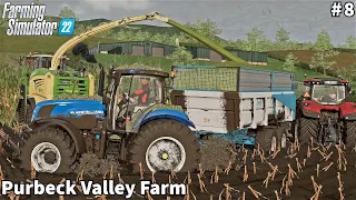 Tractors Stuck in the Mud,Real Hard Condition of Silage Harvesting │Purbeck Valley│FS 22│Timelapse#8