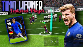 PES 2021 MOBILE | 95 RATED FEATURED TIMO WERNER REVIEW! • GOAL POACHER • SPEEDING BULLET 🔥