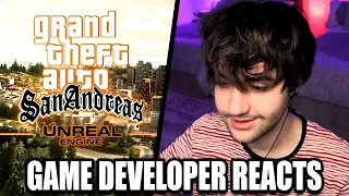Grand Theft Auto San Andreas in Unreal Engine 4 Trailer (GAME DEVELOPER REACTS)