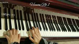 Hanon - Exercise No. 1 -  MM= 60, 70, 80, 90, 100, 108. Piano Tutorial