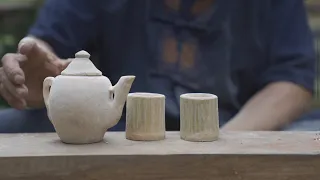 阿木爷爷的竹根茶壶，这件作品很棒，很精致漂亮