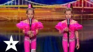 Disco dance with acrobatics from Alina and Nastya. Ukraine's got talent.