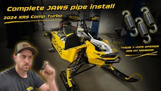 Complete JAWS pipe install on the 2024 Ski-doo XRS Competition Turbo! The Y-pipe springs are crazy!