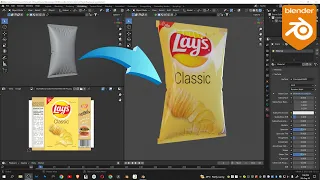 Blender Tutorial : How to create potato chips bag in blender || Packaging Tutorial