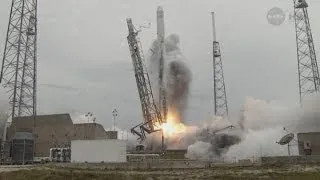 Blast off: Space-X rocket heads up to International Space Station