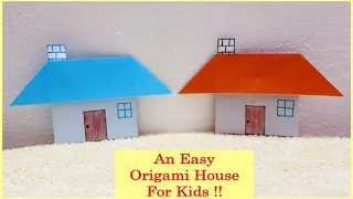 An Easy Origami House For Kids !! Paper House DIY ~ Tutorial / Steps