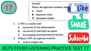 Ielts fever listening test 17 | what is the applicant's residency status |