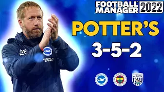 POTTER'S CONSISTENT 3-5-2 FM22 TACTICS! (91%+ PASS COMP) | Football Manager 2022