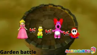 Mario Party 9 garden battle: Koopa Troopa Vs Birdo Vs Shy Guy Vs Peach (hard dificulty)