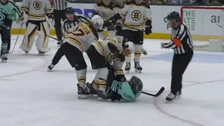 Brad Marchand Attempted Slewfoot Against Oliver Bjorkstrand