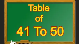 Table of 41 to 50 | Multiplication Tables of 41 to 50 | 41 se Lekar 50 tak Table | 41 to 50 Table