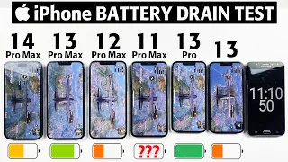 iPhone 14 Pro Max vs 13 Pro Max vs 12 Pro Max vs 11 Pro Max vs 13 Pro vs 13 Battery Life DRAIN Test🪫