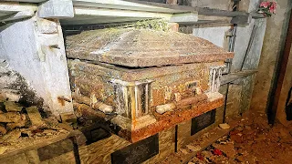 (WARNING) ABANDONED Mausoleum BASEMENT- Exposed Caskets Left In Disrespectful Manner