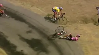 Cycling crash Joseba Beloki Tour de France 2003