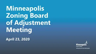 April 23, 2020 Zoning Board of Adjustment