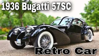 1936 Bugatti type 57SC Atlantic is the holy grail of sports cars - don't miss this video. Retro Car