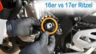 16er vs 17er Ritzel an BMW S1000XR