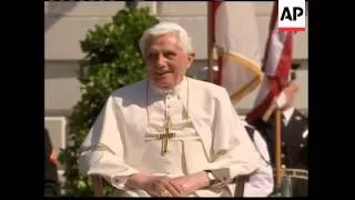 The pope meets US President Bush at the White House