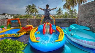 BUILD MINI 🏝️ WATER THEME PARK IN MY HOME 🏡✨ - #vlog #water #games #play  #video #trending