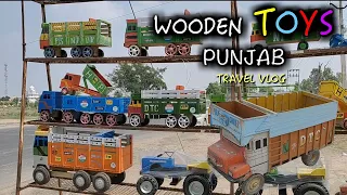 WOODEN TOYS MARKET IN INDIA || WOOD CARVING || WOOD-TRACKTOR-TRUCK TOYS IN PUNJAB