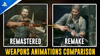 All Guns & Weapons Animations Comparison (Side by Side) | The Last of Us Remastered vs Remake