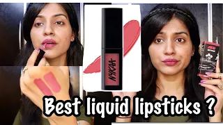NYKAA MATTE TO LAST LIQUID LIPSTICKS REVIEW | Nykaa Liquid Lipticks Boho & Gul | Nidhi Chaudhary