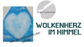 Wie malt man eine Wolke in Herzform, Wolke malen mit Acryl für Anfänger der Malerei