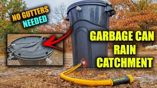 DIY Garbage Can Rain Catchment - No Gutters Needed - Off Grid Living