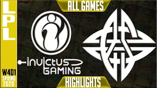 IG vs ES Highlights ALL GAMES | LPL Spring 2020 W4D1 | Invictus Gaming vs eStar