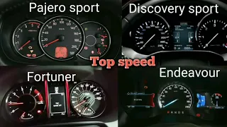 Toyota Fortuner vs Pajero sport vs Ford endeavour vs Land Rover Discovery sport top speed Comparison