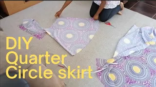 DIY Quarter circle skirt | how to make a quarter circle