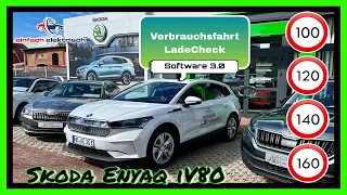 🚘 Skoda Enyaq iV80 🪫 Verbrauchsfahrt & LadeCheck - wie gut ist die Software 3.0⁉️