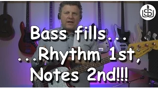 Create fabulous bass fills by thinking Rhythm 1st, Notes 2nd - bass lesson by Scott Whitley