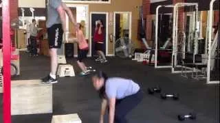 Dumbell Cleans and Burpee Box Jumps