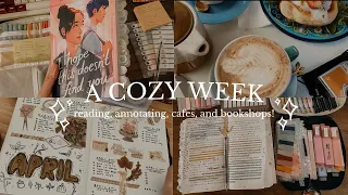 a cozy week of reading, annotating, bookshops and cafes ☁️☕️