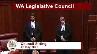 WA Legislative Council Sitting - 26 May 2021