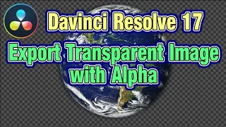 Davinci Resolve Export Transparent Image with Alpha